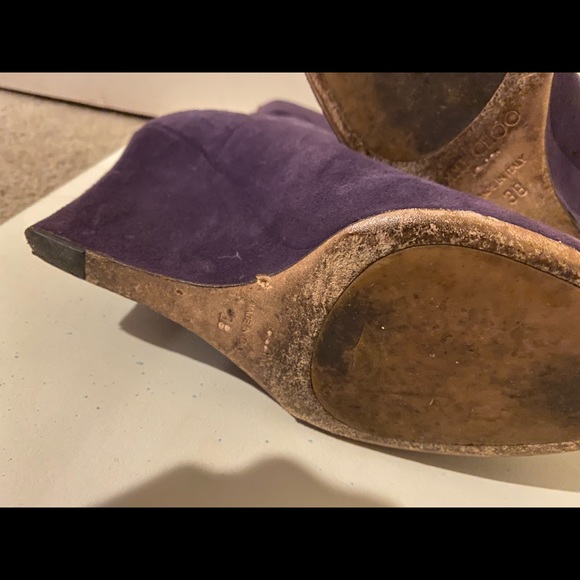 Jimmy Choo Suede Wedge Ankle Boots SZ 38 $975 - Picture 5 of 7